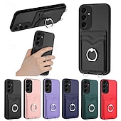 levne Pouzdra pro Samsung-telefon Carcasă Pro Samsung Galaxy S24 Ultra Plus S23 Ultra Plus S22 Plus Ultra A55 A35 A25 A15 5G A54 A34 A14 A53 A33 A23 A13 S25 Ultra Zadní kryt Držák na prsteny Slot pro kartu Nárazuvzdorné Retro