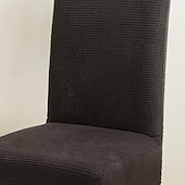 baratos Capa de cadeira-capa de cadeira de jantar resistente à água tecido de lã polar para capa de cadeira de sala de jantar capas elásticas capas de assento de cadeira