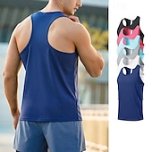 cheap Running Tee &amp; Tank Tops-Men&#039;s Workout Tank Top Running Tank Top Gym Tank Top Sleeveless Vest / Gilet Casual Athleisure Breathable Quick Dry Soft Gym Workout Running Walking Sportswear Activewear Solid Colored Black White