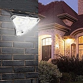 cheap Street Lights-68LED Solar Flood Lights Sensor Wall Lamp, Human Body Induction Waterproof Wall Intelligent Control, Waterproof Outdoor Triangle Floodlight for Home Garden Household Courtyard 1pc