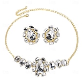 voordelige Sieradensets-Bruidssieradensets 1 set Strass 1 Ketting Oorbellen Dames Elegant Gepersonaliseerde Stijlvol Schattig Klassiek Laten vallen Bloem Onregelmatig Sieraden set Voor Bruiloft Feest