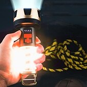 billige Lommelykter-1 stk bærbart led campinglys, ultralys utendørs lommelykt selvforsvar for fotturer, sti, innendørs og utendørs bruk