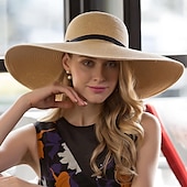 economico Cappelli per feste-cappelli in fibra cappello a bombetta / cloche cappello a secchiello cappello di paglia da sposa tea party matrimonio elegante con nastri copricapo copricapo