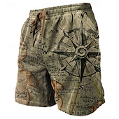 cheap Men&#039;s 3D Sweat Shorts-Men&#039;s Graphic Letter Motorcycle Shorts Summer Shorts Beach Shorts Mid Waist Streetwear Hawaiian Designer Casual Daily Holiday Drawstring Elastic Waist 3D Print Designer Clothing Apparel