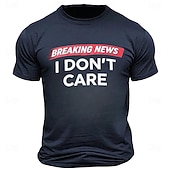  Men's Funny Graphic T-Shirt: Breaking News I Don't Care Sarcastic Short Sleeve Tee