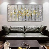 abordables Peintures à l&#039;huile-peinture à l&#039;huile de fleur noire jaune sur toile grande peinture à l&#039;huile de fleur art mural fait à la main peinture de texture abstraite art mural peinture personnalisée œuvre d&#039;art moderne