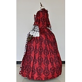 billige Kjoler-Rokoko Victoriansk Renessanse Gulvlengde Kjoler Party-kostyme Maskerade Store størrelser Normal Puffermer Kjegle Erme Prinsesse Blonder Slitasje Årgang Ballkjole Firkantet hals Kostyme Dame Royal Jul