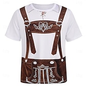 Недорогие Графическая Одежда-Как у футболки Ледерхозе 3D баварский Уличный стиль Как у футболки Графический для Муж. Взрослые 3D печать  для Карнавал Октоберфест Для вечеринок На каждый день