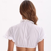 abordables Mujeres-Oktoberfest Baile de Máscaras Blusa con falda acampanada bávaro Mucama Alemán Munich Víspera de Todos los Santos prados Mujer Víspera de Todos los Santos Paño de estilo tradicional Cima