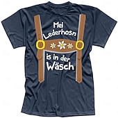 abordables Ropa Gráfica-T-Shirt Lederhosen Estampado bávaro Alemán Camiseta Clásico Estilo callejero para Hombre Unisexo Adulto Estampado en caliente  para Carnaval Cerveza Oktoberfest Fiesta Casual Diario