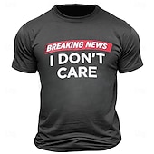 Men's Funny Graphic T-Shirt: Breaking News I Don't Care Sarcastic Short Sleeve Tee