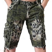 abordables Classique-Homme Shorts cargo Short camouflage Shorts de Randonnée Multi-poches Camouflage Longueur Genou Quotidien ancien Streetwear Vert Véronèse Bleu