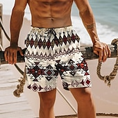 billige Retro Vintage &amp; Etikk-Herre Gitter / Teppe Shorts Medium Midje Ferie Årgang Mote utendørs Avslappet Ferie Sidelommer Snorer Designer Klær