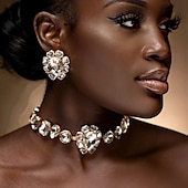 voordelige Sieradensets-Bruidssieradensets 1 set Strass 1 Ketting Oorbellen Dames Elegant Gepersonaliseerde Stijlvol Schattig Klassiek Laten vallen Bloem Onregelmatig Sieraden set Voor Bruiloft Feest
