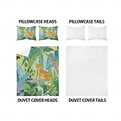 billiga Påslakanset-tropical rainforest series 3-delat påslakanset för sommaren mjuk hudvänlig långvarig för hotellrum gästrum sängkläder bekvämt set