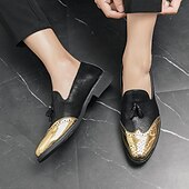 preiswerte Halbformell-Herren Loafer &amp; Slip On Bullock Schuhe Abendschuhe Quasten-Müßiggänger Metallische Schuhe Wanderschuhe Geschäftlich Party &amp; Abend PU Atmungsaktiv Körpergröße erhöhen Komfortabel Gold