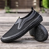 billiga Slip-ons och loafers till herrar-mäns ventilerande loafers &amp; slip-ons handgjorda skor komfort skor sommar casual dagliga mesh svart gröna skor