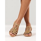 preiswerte Urlaubsandalen-Damen-Keilsandalen im Boho-Stil mit geflochtenen Keilabsätzen und Perlenverzierungen – stilvolle und bequeme offene Schuhe für Sommer, Strand und Freizeit