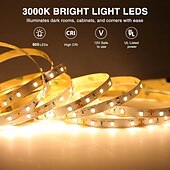 cheap Plug Strip Lights-LED Strip Light Set 32.8Ft Dimmable  Warm Light White Light Ice Blue Yellow Light Red Light Super Bright LED Tape Light 120 LED/M SMD 2835 Suitable for Dressing Table Home Kitchen Cabinet Bedroom