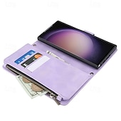 Недорогие Чехлы для Samsung-телефон Кейс для Назначение S24 Ultra Plus S23 S22 S21 S20 Ultra Plus FE А55 А35 А25 А15 5Г A54 A34 A14 A72 А73 А53 A12 A52 A13 Кошелек для карт со стендом Молния Полная защита тела Ретро ТПУ Кожа PU