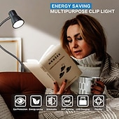halpa Pöytälamput-usb led-pöytälampun pidike lukuvalossa, 3 valotilaa 10 himmennettävissä olevaa kirkkaustasoa kirjavalo makuusalin sängynpäädylle, säädettävä joustava niskakiristinvalo, täydellinen työskentelyyn