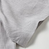 economico Casual da lavoro-Per uomo Camicia Camicia di lino Camicia con colletto cinese Camicia con colletto alla coreana Camicia popover Camicia casual Semplice Vacanza Streetwear Blu marino Beige Grigio Manica Corta Collo