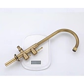 billige Baderomskraner-Vaskekran for baderom - Klassisk Antikk Messing Montere Utsiden Enkelt Håndtak Et HullBath Taps