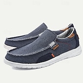 levne Pánské nazouváky a mokasíny-pánské ležérní slip-on plátěné mokasíny s polstrovanou podrážkou - lehké a pohodlné boty pro každodenní nošení