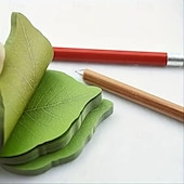 cheap Bookends &amp; Bookmarks-50 Leaf Shaped Sticky Notes Diy Home Wall Photo Decor Green Self Adhesive Memo Back To School Season School Supplies