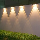 olcso Kültéri falilámpák-napelemes kerítés lámpák, kültéri vízálló napelemes fedélzeti lámpák, sola fali lámpa háromszínű szabályozható udvari fal veranda dekoráció hangulatos tájlámpa napelemes falmosó lámpa 1/2/4db