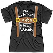 abordables Ropa Gráfica-T-Shirt Lederhosen Estampado bávaro Alemán Camiseta Clásico Estilo callejero para Hombre Unisexo Adulto Estampado en caliente  para Carnaval Cerveza Oktoberfest Fiesta Casual Diario