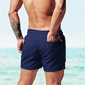 billige Herre svømmebukser-Herre Surfeshorts Badeshorts Snorer Elastisk midje عادي Komfort Hurtigtørkende Kort Ferie Strand Helg Mote Fritid Vannmelon Rød Gressgrønn Mikroelastisk