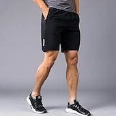 cheap Casual Shorts-Men's Athletic Shorts Active Shorts Shorts Running Shorts Casual Shorts Pocket Drawstring Elastic Waist Plain Comfort Short Sports Outdoor Daily Going out Fashion Casual Black Blue Micro-elastic