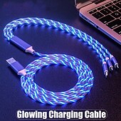 cheap Cell Phone Cables-USB 3.0 Cable USB A to Type C / Micro / IP 2.1 A Charging Cable 3 in 1 For Xiaomi Huawei Nokia Phone Accessory