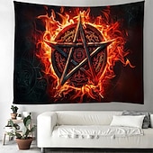levne Nástěnné tapiserie-pentagram wicca wiccan pohanský psychedelický závěsný gobelín nástěnné umění velký gobelín nástěnná malba výzdoba fotografie pozadí přikrývka opona domácí ložnice dekorace obývacího pokoje