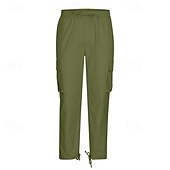 cheap Cargo Pants-Men&#039;s Cargo Pants Trousers Elastic Waist Multi Pocket Plain Wearable Daily Camping &amp; Hiking Classic Black Army Green
