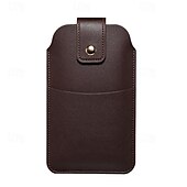 abordables bolsa de telefono universal-Funda con bucle para teléfono móvil para hombre, cinturón, bolso de cintura, accesorios, bolso de cuero pu, billetera para teléfono, cinturón vintage, funda protectora para teléfono móvil