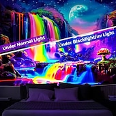Χαμηλού Κόστους Μαύρισμα ταπετσαρία-blacklight ταπετσαρία uv αντιδραστική λάμψη στη σκοτεινή λάμψη πάρτι νέον φαντασίας καταρράκτης ουράνιο τόξο ψυχεδελικό trippy ομιχλώδης κρεμαστή ταπετσαρία τοίχου τοιχογραφία για κρεβατοκάμαρα