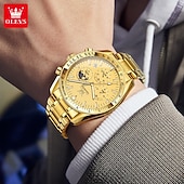 cheap Quartz Watches-OLEVS Men Quartz Watch Outdoor Fashion Casual Wristwatch Luminous Calendar Waterproof Decoration Steel Watch