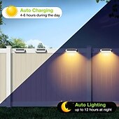cheap Ground Lights-Solar Outdoor Deck Lights, Upgraded RGB Solar Fence Lights with Color Changing &amp; Warm White Mode, Waterproof LED Solar Powered Lights for Yard, Wall, Stairs, Pool and Step Decor