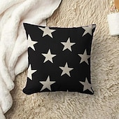 billiga geometrisk stil-svart vit dubbelsidigt kuddfodral 1 st mjukt kuddfodral kuddfodral örngott för soffa sovrum vardagsrum överlägsen kvalitet maskintvättbar utomhusdyna för soffa soffa stol