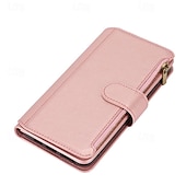 זול נרתיקים לאייפון-טלפון מגן עבור אייפון 16 iPhone 15 Pro Max iPhone 14 13 12 11 Pro Max Plus Mini SE מארז כרטיס ארנק מגנטי רוכסן עם שרוך רטרו TPU עור PU