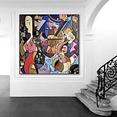 preiswerte Gemälde mit Menschen-große handgemachte abstrakte bunte figurative Gemälde auf Leinwand handgemachte Luxus-Malerei Picasso Stil Kunst strukturierte Öl Acryl Malerei Wand-Dekor