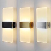 billige Vegglamper for innendørsbruk-led vegglampe 2-farget lyskilde 10cm 5w akryl moderne minimalistisk ip54 innendørs dekorative hjem interiørbelysningsarmaturer for stue soverom korridor gang 85-265v