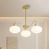 cheap Pendant Lights-LED Pendant Light 50/65/70/90cm 3/5/6/8-Light Milk Glass Sputnik Chandelier Mid Century Modern Semi Flush Mount Ceiling Light E27 Antique Hanging Lamp Nordic Metal Farmhouse Pendant Light Fixture for Living Room Bedroom 110-240V