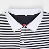 baratos Polo Clássico Masculino-Homens Camiseta Polo Camisa de golfe Casual Feriado gola pólo com nervuras Manga Curta Moda Básico Bloco de cor Riscas Clássico Verão Normal Branco Amarelo Vinho Azul Marinho Azul Céu Camiseta Polo
