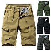 billige Klassisk-Herre Taktiske shorts Cargoshorts Shorts Knapper Elastisk midje Multi lomme عادي Anvendelig Knelengde utendørs Daglig Camping &amp; Vandring Mote Klassisk Svart Militærgrønn