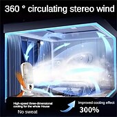 cheap Heating &amp; Cooling-Portable Air Conditioner Fan, Large Battery Dual Motor Household Small Air Cooler, 5-speed Air Cooling Fan 720 ° Surround Air Blower, Office, Tourism, Camping, Outdoor RV Portable USB Fan, Thanksgiving Halloween Christmas Gift