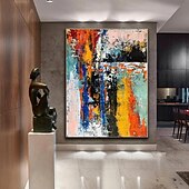 baratos Pinturas Abstratas-Pinturas a óleo artesanais em tela, arte de parede, decoração abstrata moderna para decoração de casa, pintura sem moldura enrolada