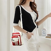 Недорогие Сумки через плечо-Модная коричневая стеганая сумка через плечо для женщин – стильная сумка через плечо из искусственной кожи с застежкой-молнией в форме сердца и множеством карманов.